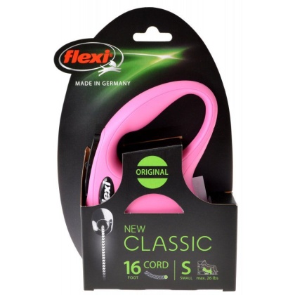 Flexi New Classic Retractable Cord Leash - Pink