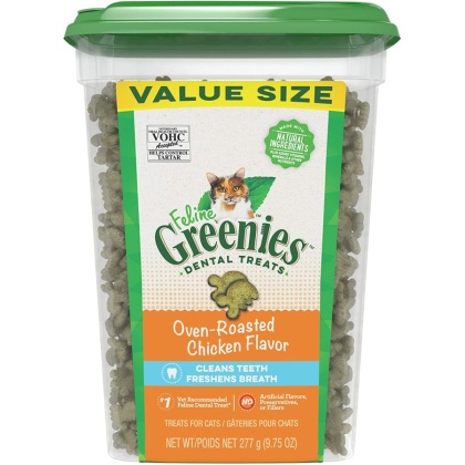 Greenies Feline Natural Dental Treats Oven Roasted Chicken Flavor