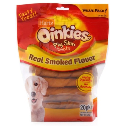 Hartz Oinkies Pig Skin Twists - Real Smoked Flavor