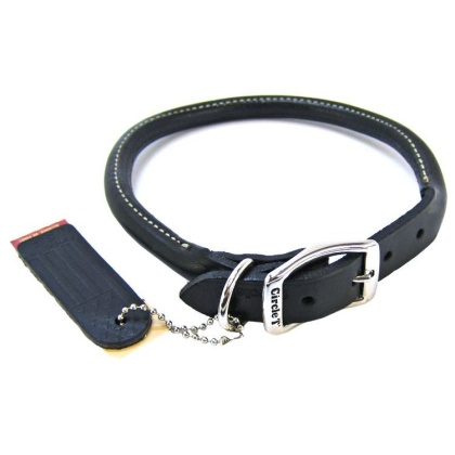 Circle T Pet Leather Round Collar - Black