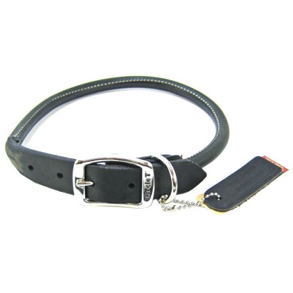 Circle T Pet Leather Round Collar - Black