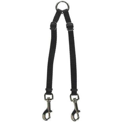 Coastal Pet Two Dog Adjustable Nylon Coupler Black