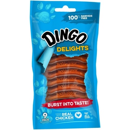 Dingo Delights 100% Rawhide Free Dog Treats with Real Chicken