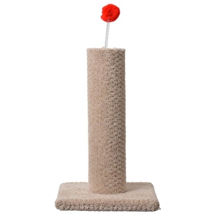 Classy Kitty Carpeted Cat Post with Spring Toy