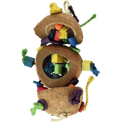 Penn Plax Natural Coconut Bird Kabob with Wood & Sisal