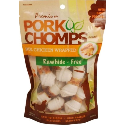 Pork Chomps Real Chicken Wrapped Knotz - Mini