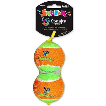 Spunky Pup Squeak Tennis Balls Dog Toy